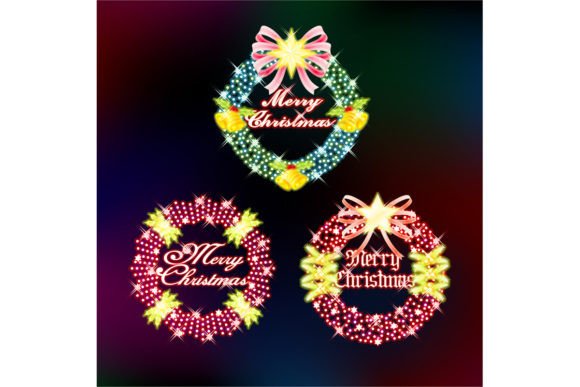 Download Christmas Wreath with Shining Light - Light Collection