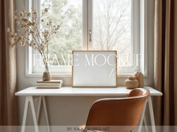 Download Light Mockup Horizontal Frame on Table - Light Collection
