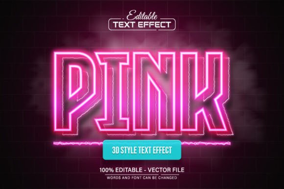 Download Pink Line Neon Light Text Effect - Light Collection