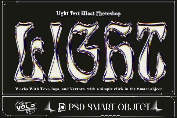 Download 3D Holographic Light Text Effect Psd - Light Collection