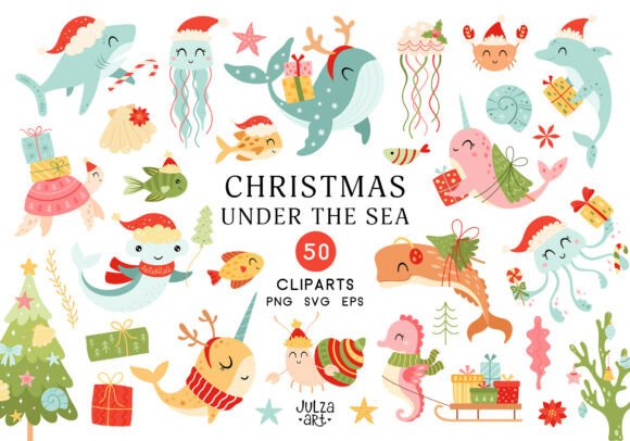 Download Christmas Sea Animal Clipart, Xmas Ocean - Xmas Collection
