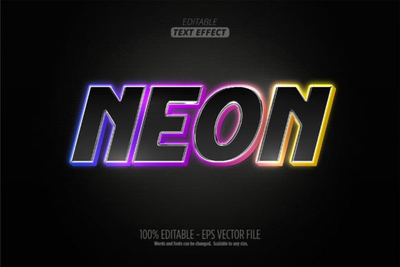 Download Neon Light Text Effect, Editable Glow - Light Collection