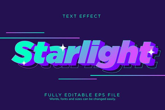 Download Starlight Glow Text Effect Font Type - Light Collection