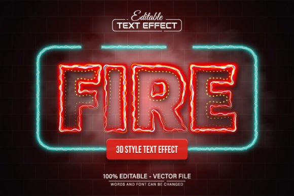 Download Fire Red Line Neon Light Text Effect - Light Collection