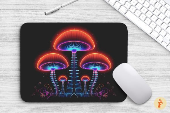 Download Mouse Pad Neon Light Effect Mushrooms - Light Collection