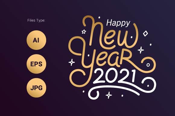 Download Lettering Happy New Year 2021 - Lettering Collection