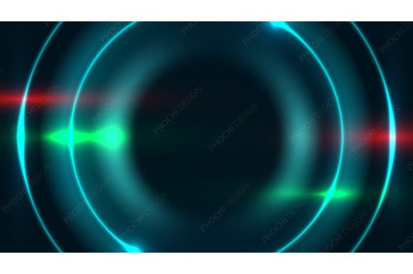 Download Abstract Blue Circles Neon Light Effect - Light Collection