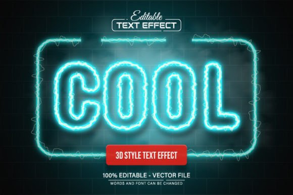 Download Cool Blue Line Neon Light Text Effect - Light Collection