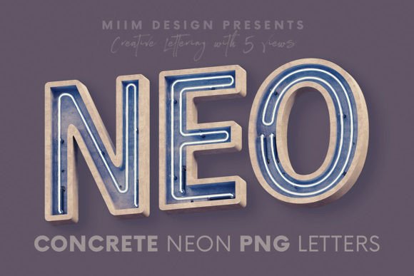 Download Concrete Neon 3D Lettering - Lettering Collection