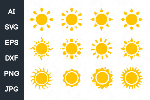 Download Vector Yellow Sun Shining Light Ray Set - Light Collection
