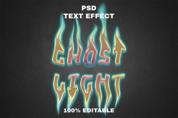 Download Ghost Light Text Effect Editable PSD - Light Collection